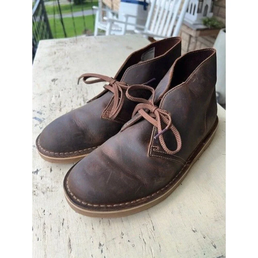 Clarks Men's Bushacre 3 Boot Beeswax Leather Size 10W Brown XCLT